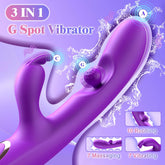 3 en 1 Kunikla Vibrilo 360°Rotacia Klitora G-Punkta Stimulilo